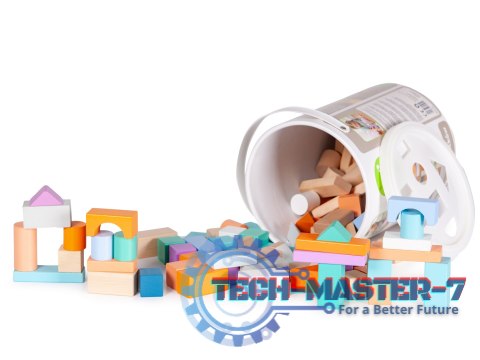 Drewniane klocki 100 szt wiaderko + sorter ECOTOYS ECOTOYS Drewniane klocki 100 szt wiaderko + sorter ECOTOYS ECOTOYS