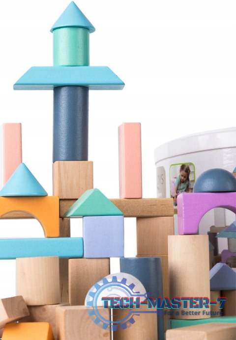 Drewniane klocki 100 szt wiaderko + sorter ECOTOYS ECOTOYS Drewniane klocki 100 szt wiaderko + sorter ECOTOYS ECOTOYS