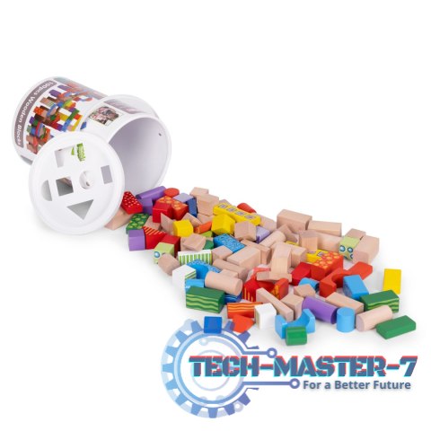 Drewniane klocki dla dzieci 100 szt. sorter wiaderko ECOTOYS ECOTOYS Drewniane klocki dla dzieci 100 szt. sorter wiaderko ECOTOYS ECOTOYS