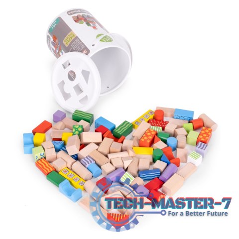 Drewniane klocki dla dzieci 100 szt. sorter wiaderko ECOTOYS ECOTOYS Drewniane klocki dla dzieci 100 szt. sorter wiaderko ECOTOYS ECOTOYS