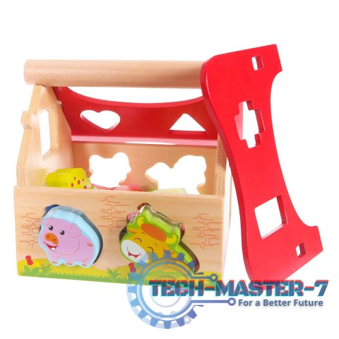 Drewniany domek, farma sorter z klockami ECOTOYS ECOTOYS Drewniany domek, farma sorter z klockami ECOTOYS ECOTOYS