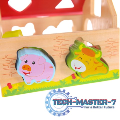 Drewniany domek, farma sorter z klockami ECOTOYS ECOTOYS Drewniany domek, farma sorter z klockami ECOTOYS ECOTOYS
