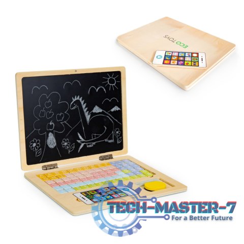Drewniany laptop edukacyjny tablica magnetyczna ECOTOYS ECOTOYS Drewniany laptop edukacyjny tablica magnetyczna ECOTOYS ECOTOYS
