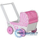 Drewniany wózek dla lalek z daszkiem ECOTOYS ECOTOYS