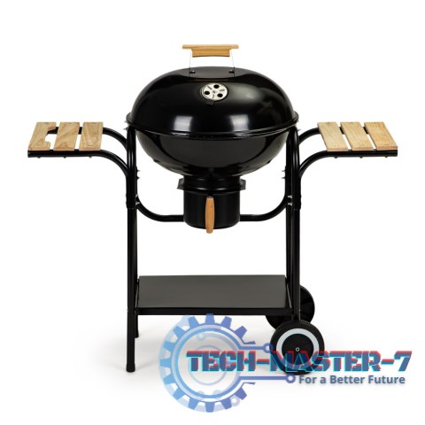 Grill ogrodowy węglowy z pokrywą i półkami ruszt popielnik ModernHome Grill ogrodowy węglowy z pokrywą i półkami ruszt popielnik ModernHome