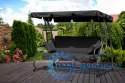 Huśtawka ogrodowa rozkładana 3 osobowa 2w1 poduszki szara ModernHome ModernHome