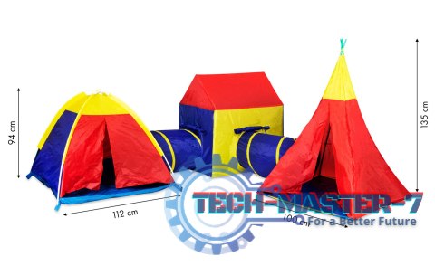 Zestaw namiotów dla dzieci 5w1 domek + tunele Iplay IPLAY Zestaw namiotów dla dzieci 5w1 domek + tunele Iplay IPLAY