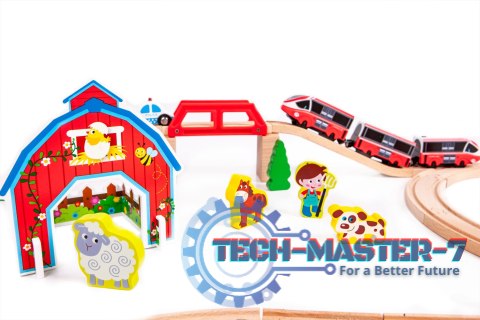 Drewniana kolejka tor pociąg na baterie Farma 53 elementy ECOTOYS ECOTOYS Drewniana kolejka tor pociąg na baterie Farma 53 elementy ECOTOYS ECOTOYS