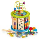 Drewniana kostka edukacyjna z grami, klockami, łowienie rybek ECOTOYS ECOTOYS