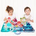 Drewniane klocki edukacyjne miasto mata 121 sztuk ECOTOYS ECOTOYS