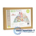 Drewniane klocki edukacyjne miasto mata 121 sztuk ECOTOYS ECOTOYS