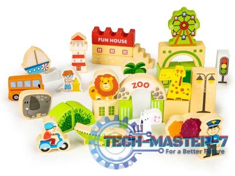Drewniane klocki edukayjne miasto zoo 120 el. ECOTOYS ECOTOYS Drewniane klocki edukayjne miasto zoo 120 el. ECOTOYS ECOTOYS