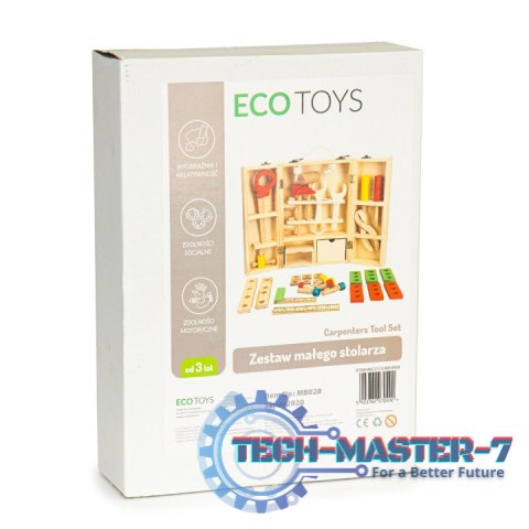 Drewniane narzędzia w skrzynce warsztat zestaw XXL ECOTOYS ECOTOYS Drewniane narzędzia w skrzynce warsztat zestaw XXL ECOTOYS ECOTOYS