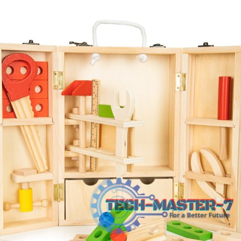Drewniane narzędzia w skrzynce warsztat zestaw XXL ECOTOYS ECOTOYS Drewniane narzędzia w skrzynce warsztat zestaw XXL ECOTOYS ECOTOYS