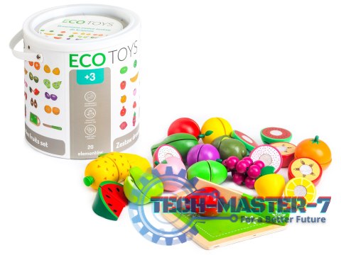 Drewniane owoce do krojenia 20 sztuk ECOTOYS ECOTOYS