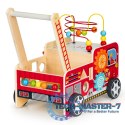 Drewniany pchacz edukacyjny z klockami dla dzieci - Straż Pożarna ECOTOYS ECOTOYS