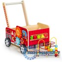 Drewniany pchacz edukacyjny z klockami dla dzieci - Straż Pożarna ECOTOYS ECOTOYS