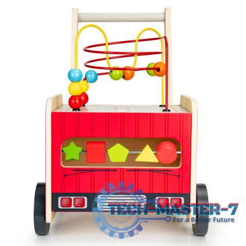 Drewniany pchacz edukacyjny z klockami dla dzieci - Straż Pożarna ECOTOYS ECOTOYS Drewniany pchacz edukacyjny z klockami dla dzieci - Straż Pożarna ECOTOYS ECOTOYS