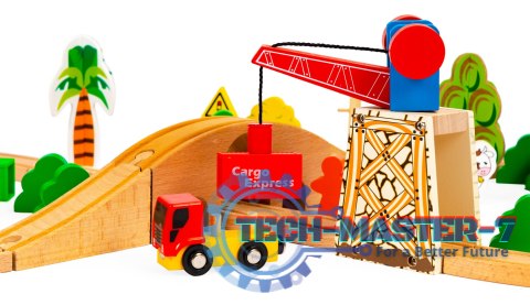 Drewniany pociąg kolejka 74 elementy ECOTOYS ECOTOYS Drewniany pociąg kolejka 74 elementy ECOTOYS ECOTOYS