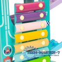 Drewniany tor zjeżdżalnia + 6 autek + cymbałki ECOTOYS ECOTOYS