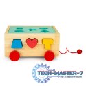 Drewniany wózek sorter z klockami - kostka edukacyjna dla dzieci ECOTOYS ECOTOYS