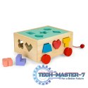 Drewniany wózek sorter z klockami - kostka edukacyjna dla dzieci ECOTOYS ECOTOYS