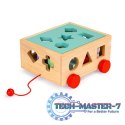 Drewniany wózek sorter z klockami - kostka edukacyjna dla dzieci ECOTOYS ECOTOYS