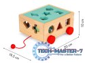 Drewniany wózek sorter z klockami - kostka edukacyjna dla dzieci ECOTOYS ECOTOYS