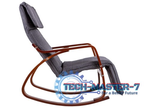 Fotel bujany regulowany podnóżek drewniane ramiona ModernHome ModernHome Fotel bujany regulowany podnóżek drewniane ramiona ModernHome ModernHome