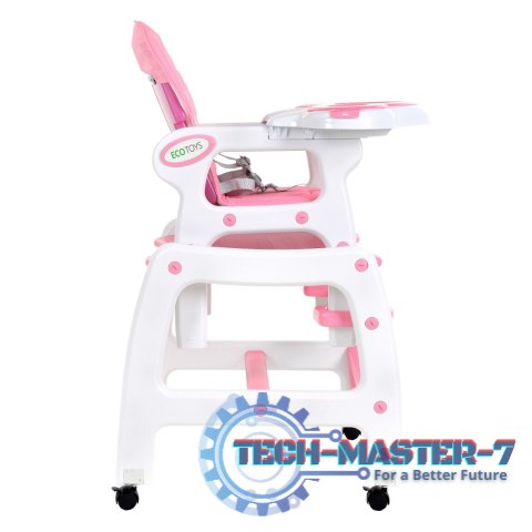 Fotelik krzesełko do karmienia różowe 3w1 bujany fotel krzeseło ze stoliczkiem ECOTOYS ECOTOYS Fotelik krzesełko do karmienia różowe 3w1 bujany fotel krzeseło ze stoliczkiem ECOTOYS ECOTOYS