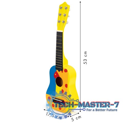 Gitara dla dzieci drewniana metalowe struny kostka- żółta ECOTOYS ECOTOYS Gitara dla dzieci drewniana metalowe struny kostka- żółta ECOTOYS ECOTOYS