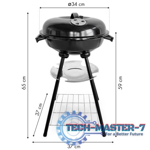 Grill ogrodowy z pokrywą i popielnikiem ModernHome Grill ogrodowy z pokrywą i popielnikiem ModernHome