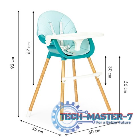 Krzesełko fotelik do karmienia 2w1 niebieskie ECOTOYS ECOTOYS Krzesełko fotelik do karmienia 2w1 niebieskie ECOTOYS ECOTOYS
