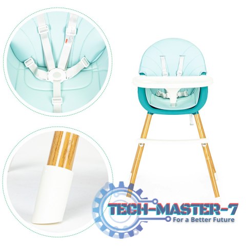 Krzesełko fotelik do karmienia 2w1 niebieskie ECOTOYS ECOTOYS Krzesełko fotelik do karmienia 2w1 niebieskie ECOTOYS ECOTOYS