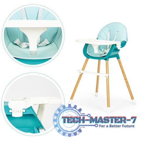 Krzesełko fotelik do karmienia 2w1 niebieskie ECOTOYS ECOTOYS Krzesełko fotelik do karmienia 2w1 niebieskie ECOTOYS ECOTOYS