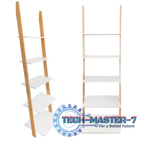 Regał drabina 5 półek MDF bambus ModernHome ModernHome Regał drabina 5 półek MDF bambus ModernHome ModernHome