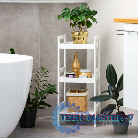 Regał szafka nocna stolik nocny 3 półki biały ModernHome ModernHome Regał szafka nocna stolik nocny 3 półki biały ModernHome ModernHome