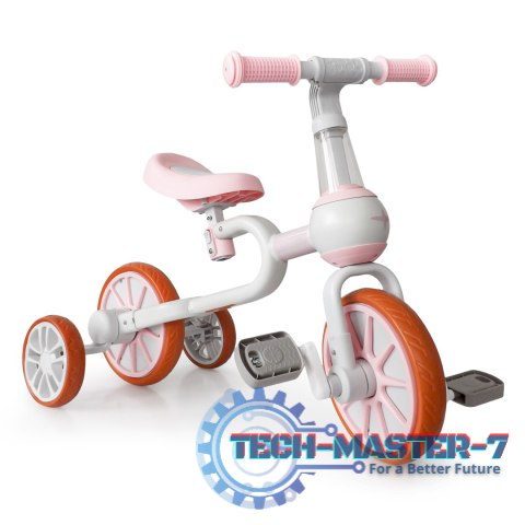 Rower rowerek biegowy 4w1 Pedały Kółka boczne różowy ECOTOYS ECOTOYS Rower rowerek biegowy 4w1 Pedały Kółka boczne różowy ECOTOYS ECOTOYS