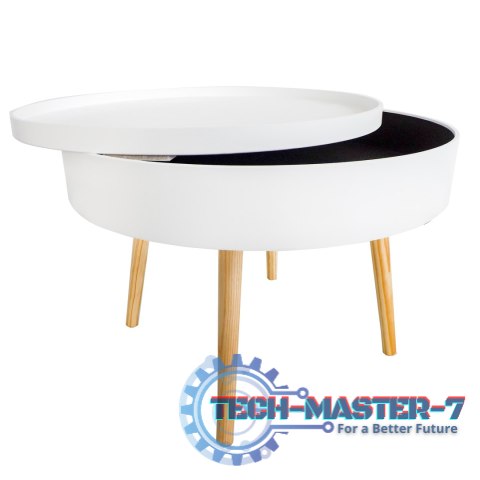 Stolik kawowy okrągły ze schowkiem 60cm ModernHome ModernHome Stolik kawowy okrągły ze schowkiem 60cm ModernHome ModernHome