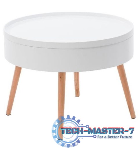 Stolik kawowy okrągły ze schowkiem 60cm ModernHome ModernHome Stolik kawowy okrągły ze schowkiem 60cm ModernHome ModernHome