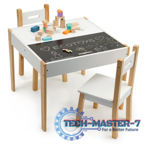 Stolik z dwoma krzesłami zestaw mebli dla dzieci ECOTOYS ECOTOYS Stolik z dwoma krzesłami zestaw mebli dla dzieci ECOTOYS ECOTOYS