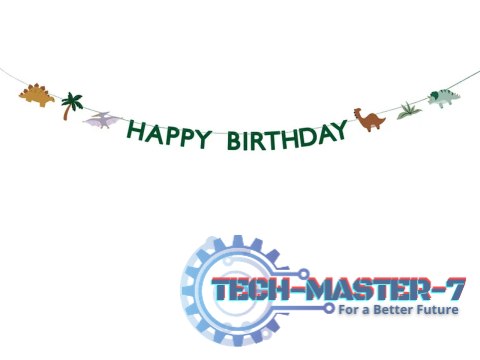 Baner Happy Birthday Dino 3m
