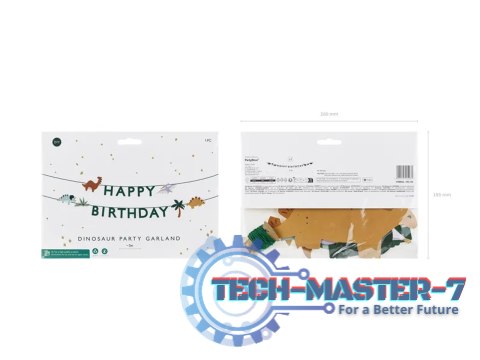 Baner Happy Birthday Dino 3m Baner Happy Birthday Dino 3m