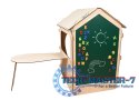Domek ogrodowy drewniany stolik tablica kredowa 86 x 137 x 105 cm