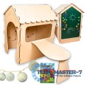 Domek ogrodowy drewniany stolik tablica kredowa 86 x 137 x 105 cm
