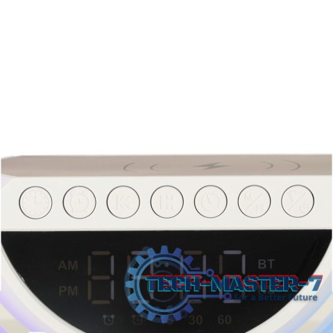 Lampka LED Gamingowa RGB głośnik ładowarka indukcyjna radio budzik zegar Lampka LED Gamingowa RGB głośnik ładowarka indukcyjna radio budzik zegar
