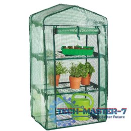 Szklarnia balkonowa ogrodowa warzywniak z trzema półkami na kwiaty 69 x 49 x 125 cm