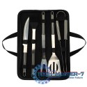 Sztućce do grilla akcesoria grillowe zestaw w etui 6 w 1