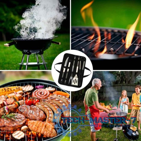 Sztućce do grilla akcesoria grillowe zestaw w etui 6 w 1 Sztućce do grilla akcesoria grillowe zestaw w etui 6 w 1