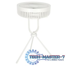 Wentylator biurkowy wiatrak stojący bezprzewodowy USB na pilot z lampką 4 poziomy mocy 18cm biały